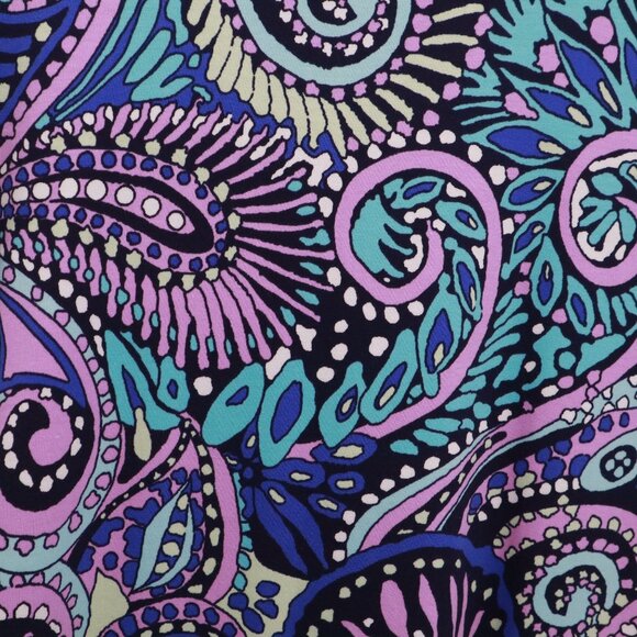 T By Talbots Ladder Back Confetti Paisley Dress Women LP Blue Boho Groovy Hippie - Picture 6 of 15
